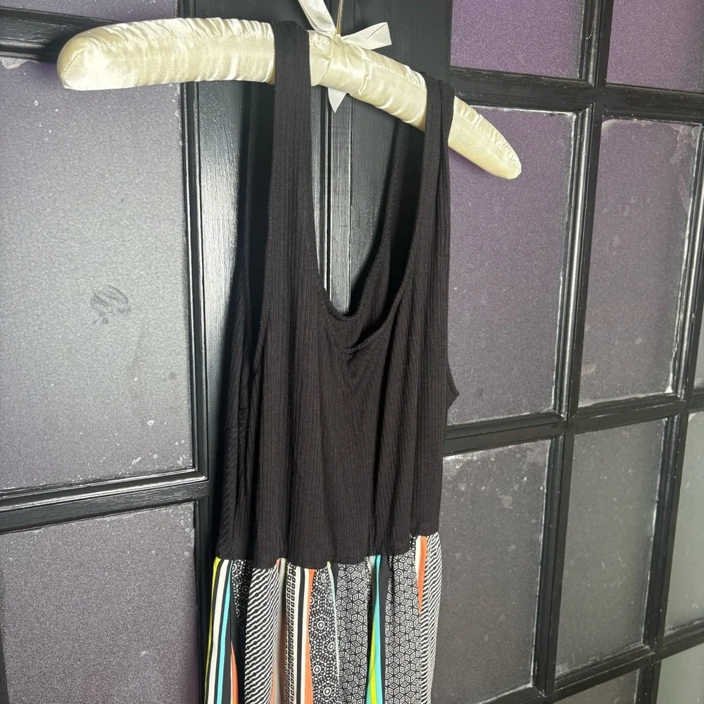 Joe Benbasset Boho Striped Maxi Dress Black Multicolor Size 1X - Picture 4 of 8